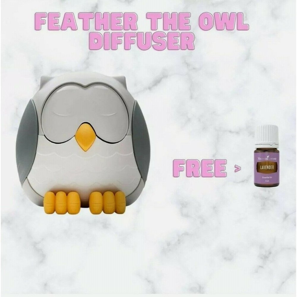 Young Living Feather the Owl Diffuser - 10 LED Settings & 5 White Noise Sounds